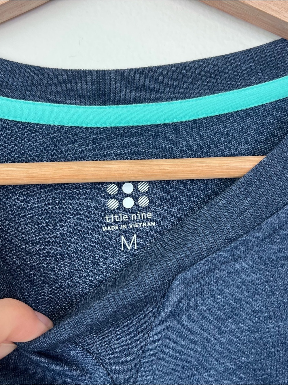Title Nine NBD Dress Sz M Blue Soft Stretch Terry Knit Long Sleeve Pockets NWOT - Picture 4 of 8